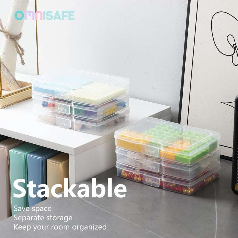 OMNISAFE 4x6 Photo Storage Cases, 6 Inner Plastic Craft Storage Container, Acid-Free Box for Pictures, Crafts, Scrapbooking, Photo Keeper - Image 3